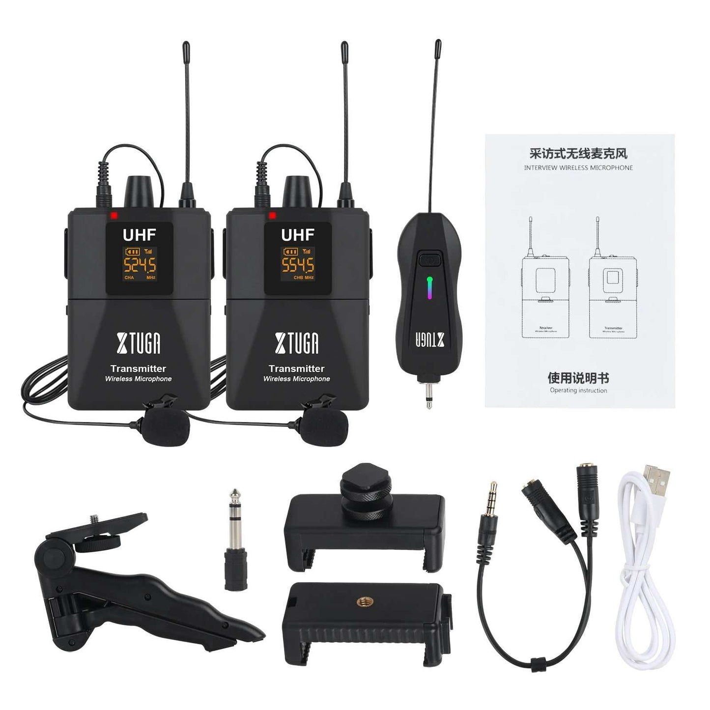 Wireless Lavalier Microphone Audio Monitor System for Camera Mic UHF Wireless Lapel Smartphones DSLR Cameras Interviews - AMIR BAGS INDIA PRIVATE LIMITED