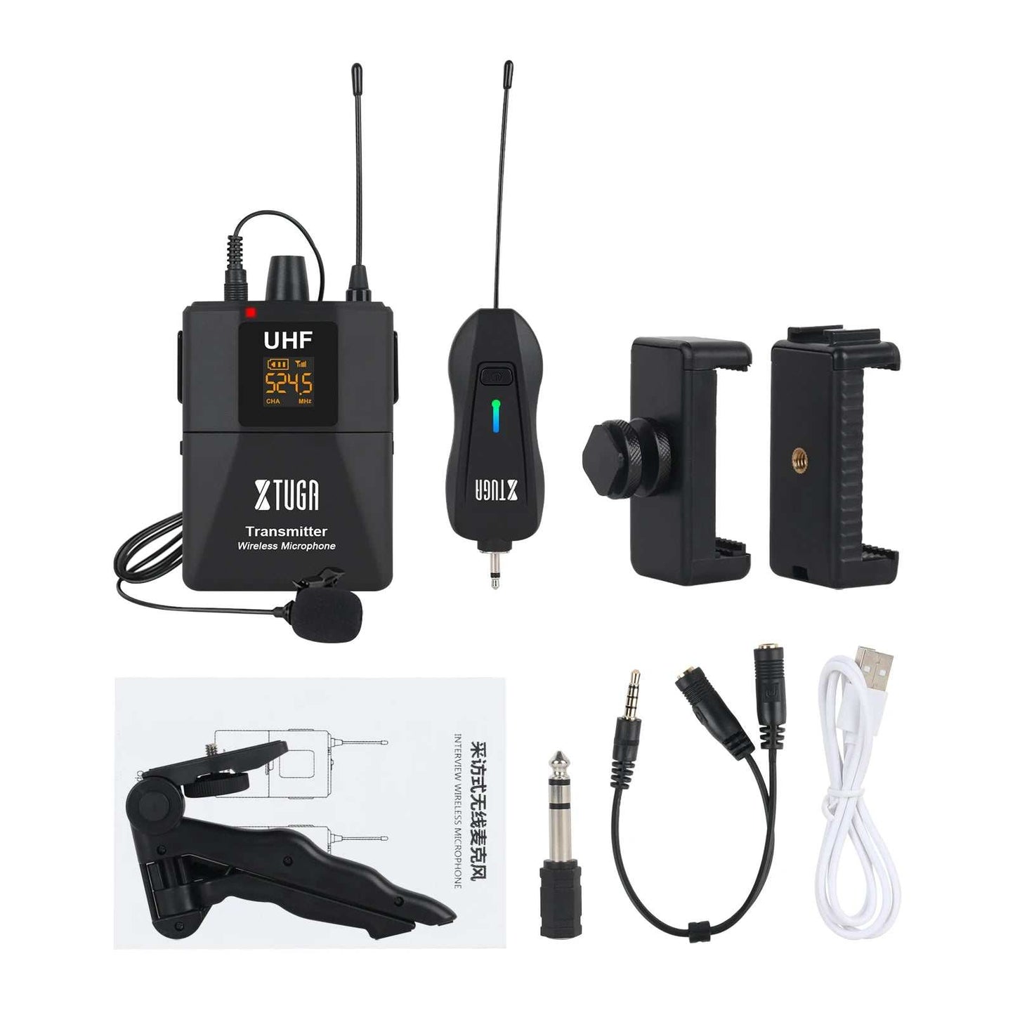 Wireless Lavalier Microphone Audio Monitor System for Camera Mic UHF Wireless Lapel Smartphones DSLR Cameras Interviews - AMIR BAGS INDIA PRIVATE LIMITED