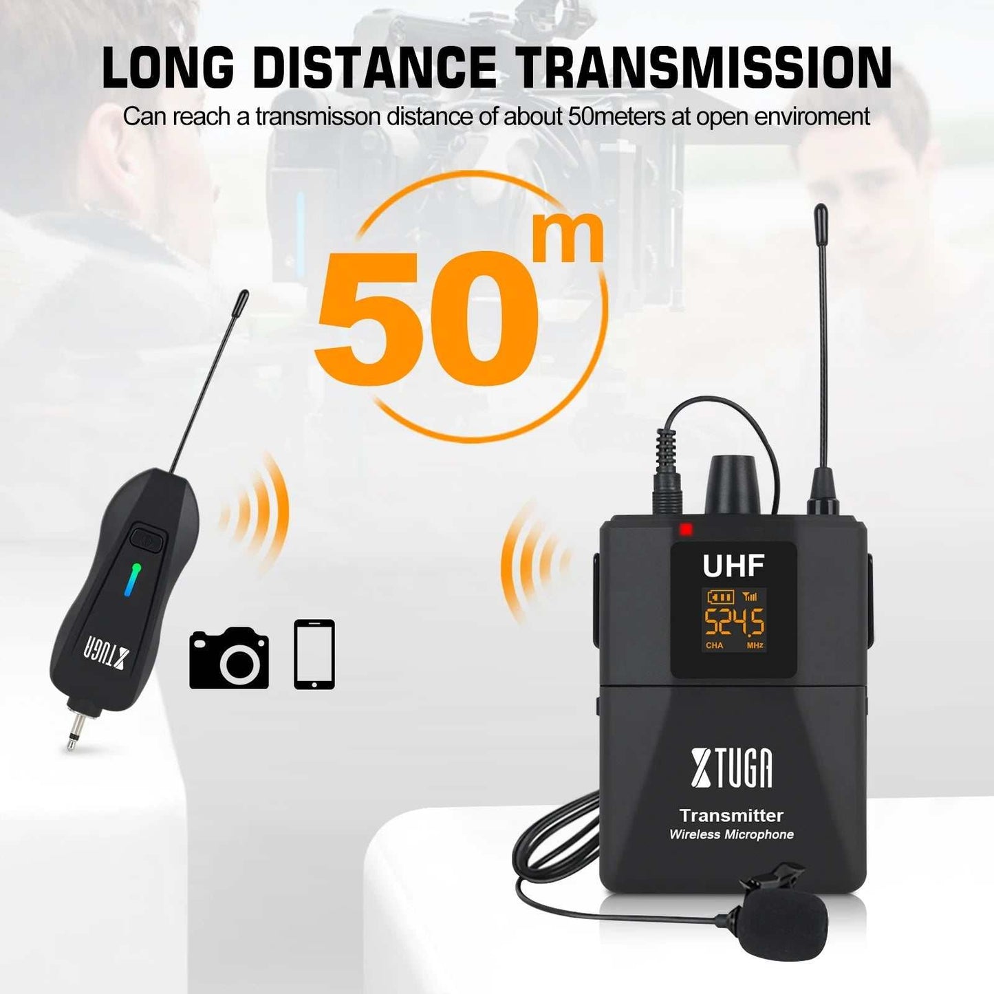 Wireless Lavalier Microphone Audio Monitor System for Camera Mic UHF Wireless Lapel Smartphones DSLR Cameras Interviews - AMIR BAGS INDIA PRIVATE LIMITED