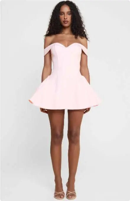 Women's Black And White Patchwork Summer Dress Y2K Trend Slash Neck Backless Sweet Girl Chic Ruched Mini Bodycon Streetwear - AMIR BAGS INDIA PRIVATE LIMITED