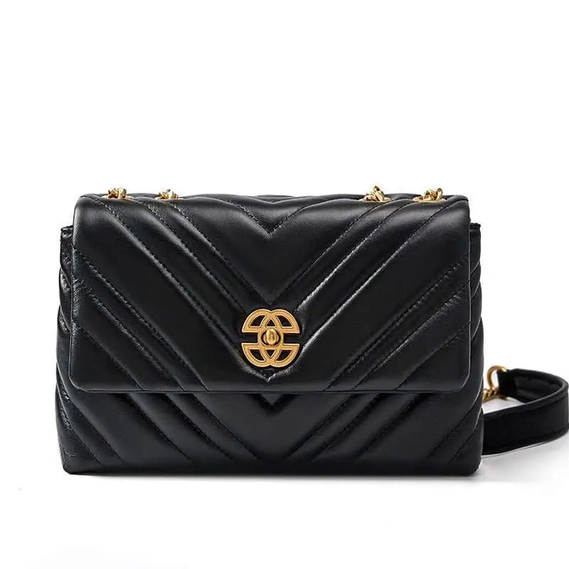 Women's Cowhide Diamond Chain Square Shoulder Messenger Bag - AMIR BAGS INDIA PRIVATE LIMITED