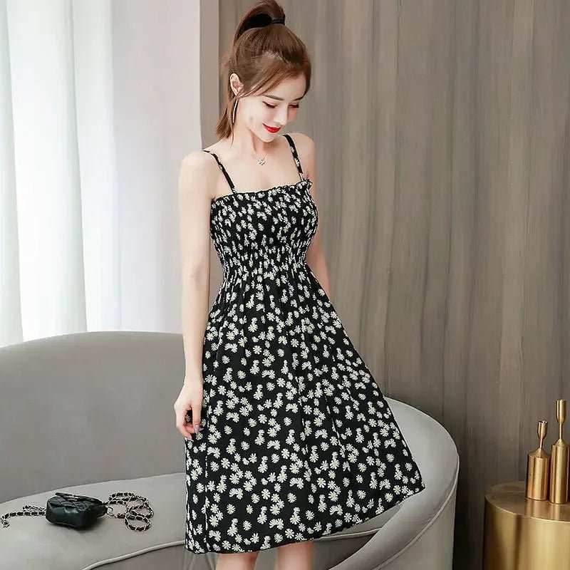 Women'S Dress Short Female Dresses Flower Floral Mini Sleeveless off Shoulder on Promotion Loose Harajuku Vintage Aesthetic Xxl - AMIR BAGS INDIA PRIVATE LIMITED