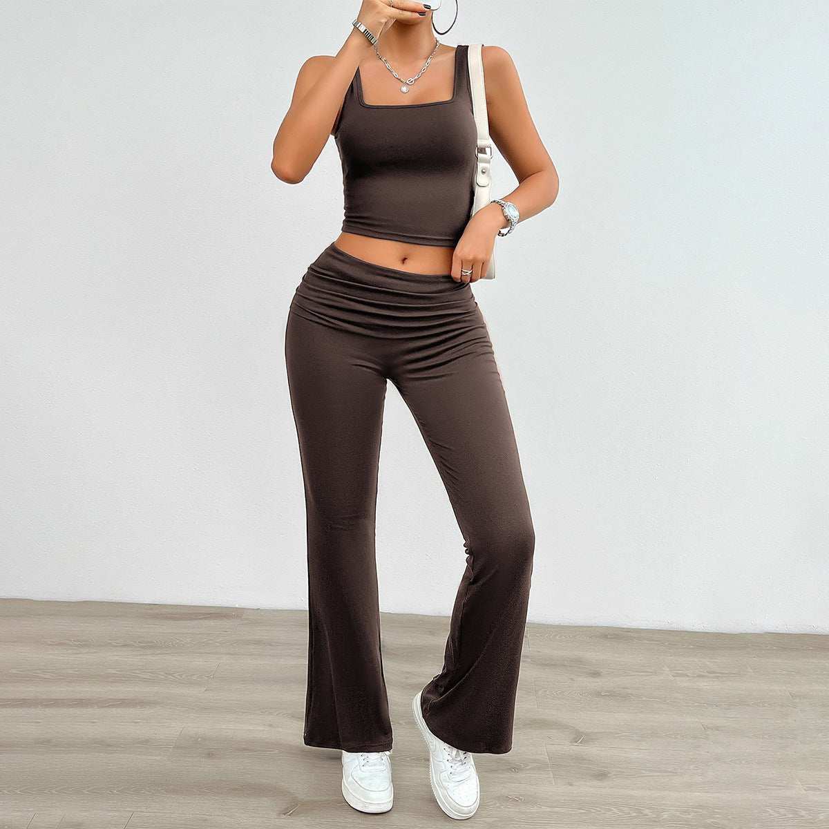 Women's Fashion Casual Solid Color Vest Body - hugging Suit - AMIR BAGS INDIA PRIVATE LIMITED