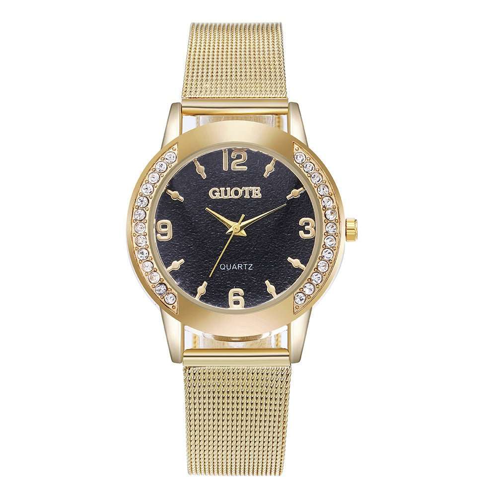 Women's Fashion Diamond Case Quartz Watch - AMIR BAGS INDIA PRIVATE LIMITED