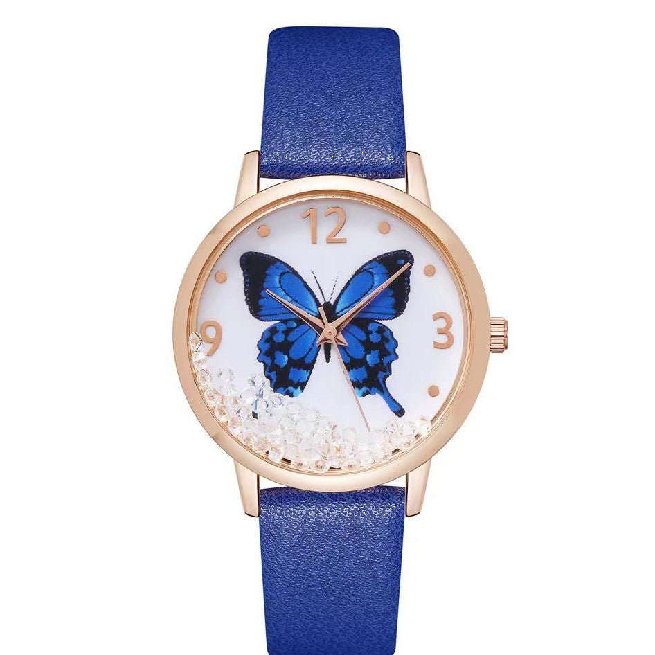 Women's Fashion Numbers Rhinestone Butterfly Quartz Watch - AMIR BAGS INDIA PRIVATE LIMITED