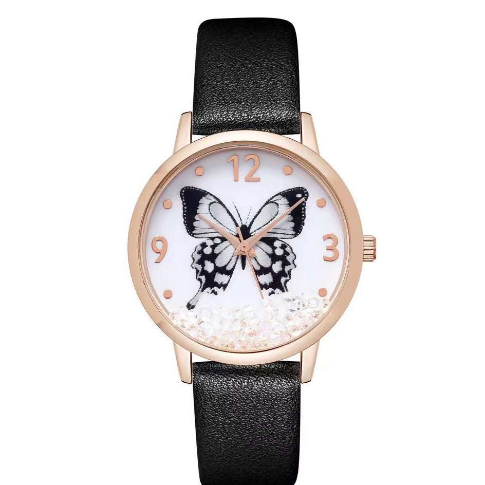 Women's Fashion Numbers Rhinestone Butterfly Quartz Watch - AMIR BAGS INDIA PRIVATE LIMITED