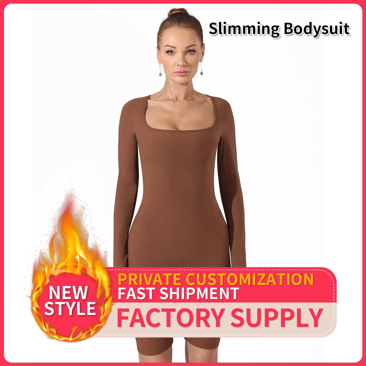 Women's Fashion Simple Solid Color Bodysuit - AMIR BAGS INDIA PRIVATE LIMITED