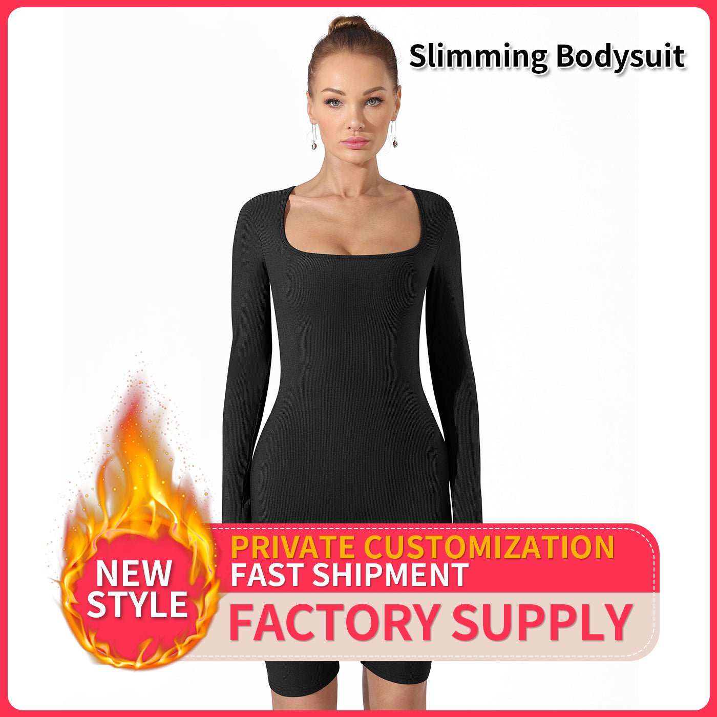 Women's Fashion Simple Solid Color Bodysuit - AMIR BAGS INDIA PRIVATE LIMITED