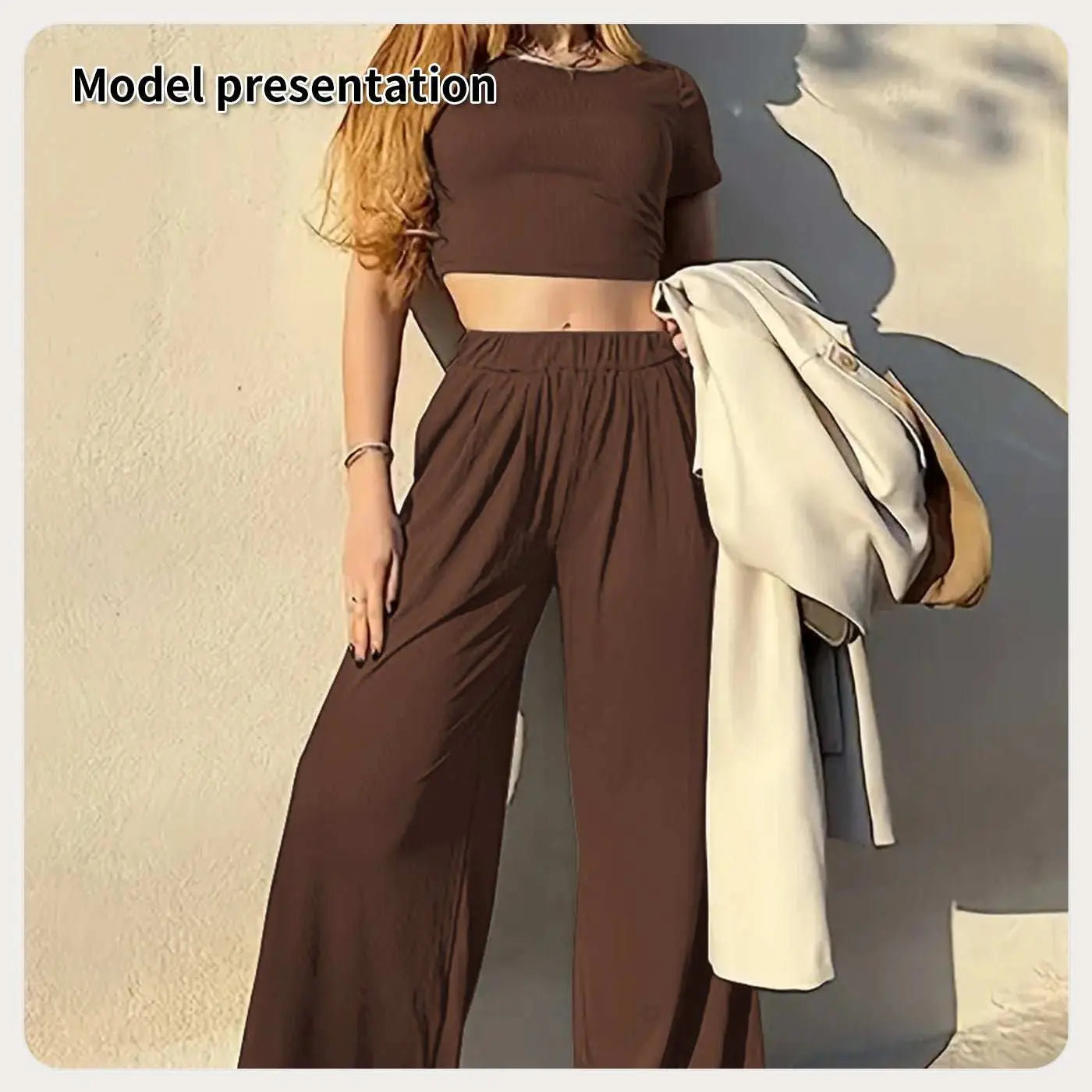 Women's Fashion Simple Solid Color Suit - AMIR BAGS INDIA PRIVATE LIMITED