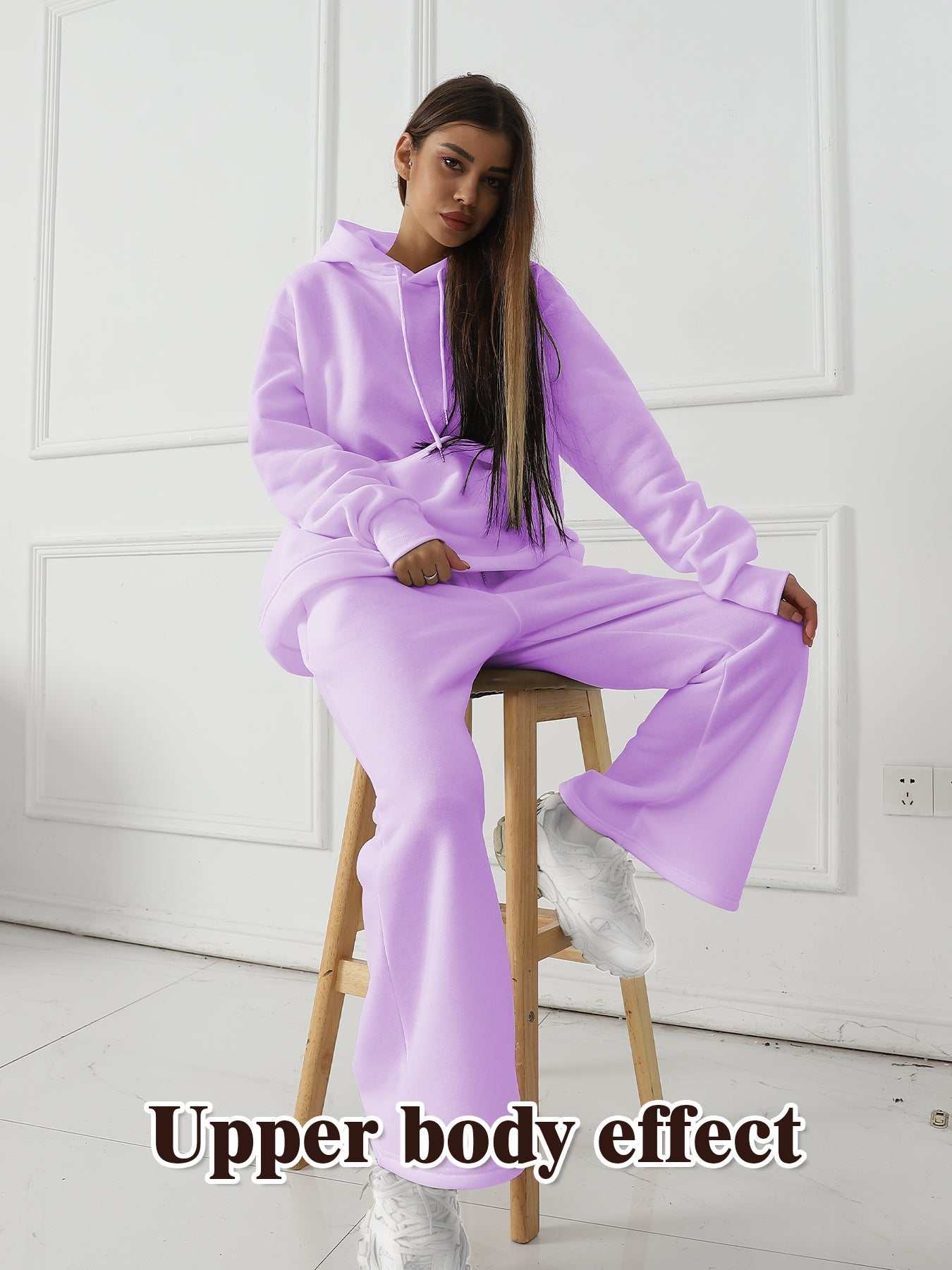Women's Fashionable Casual Solid Color Long Sleeved Sweatshirt Set - AMIR BAGS INDIA PRIVATE LIMITED