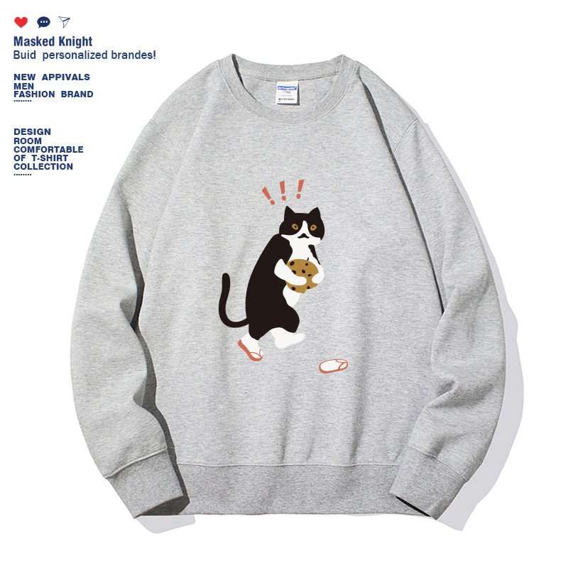 Women's Fashionable Solid Color Printed Long Sleeved Sweatshirt - AMIR BAGS INDIA PRIVATE LIMITED