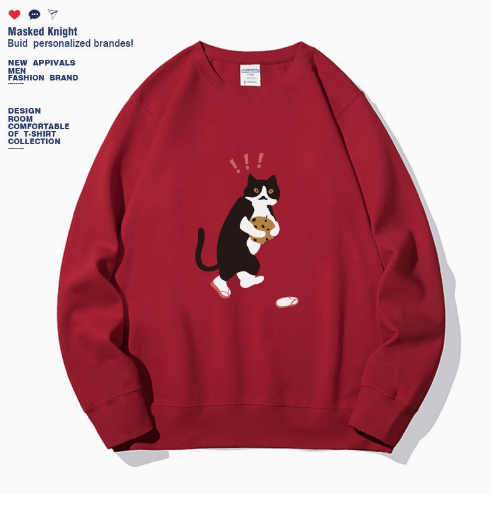 Women's Fashionable Solid Color Printed Long Sleeved Sweatshirt - AMIR BAGS INDIA PRIVATE LIMITED