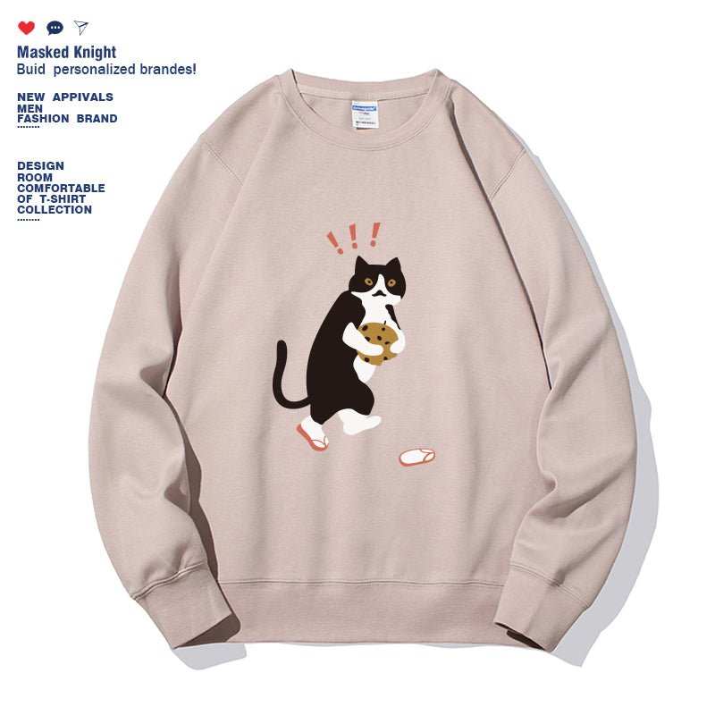 Women's Fashionable Solid Color Printed Long Sleeved Sweatshirt - AMIR BAGS INDIA PRIVATE LIMITED