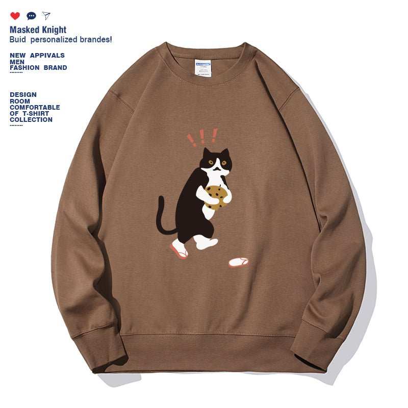 Women's Fashionable Solid Color Printed Long Sleeved Sweatshirt - AMIR BAGS INDIA PRIVATE LIMITED