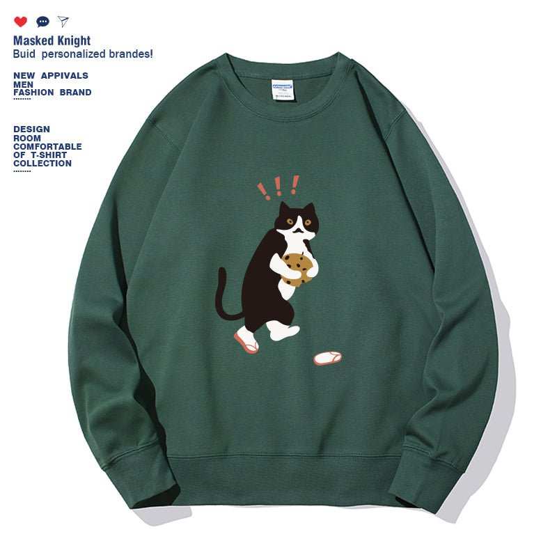 Women's Fashionable Solid Color Printed Long Sleeved Sweatshirt - AMIR BAGS INDIA PRIVATE LIMITED