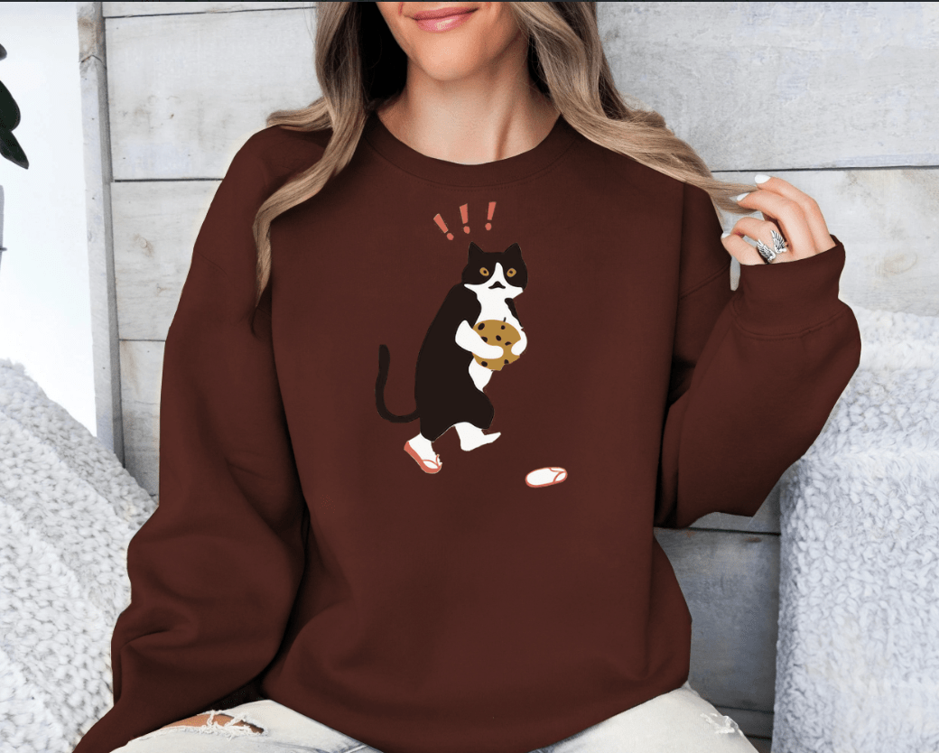 Women's Fashionable Solid Color Printed Long Sleeved Sweatshirt - AMIR BAGS INDIA PRIVATE LIMITED