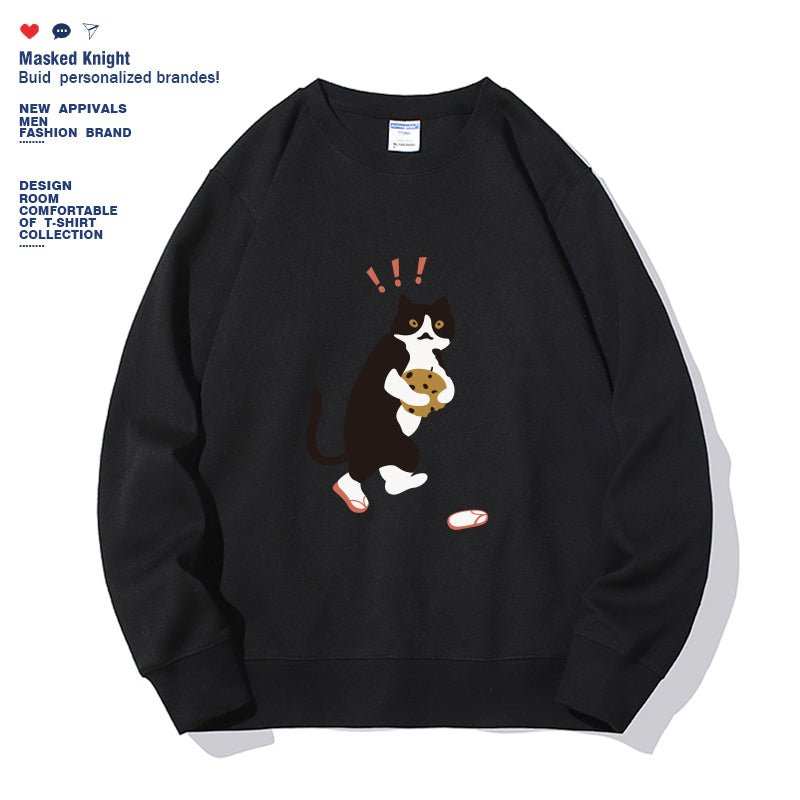 Women's Fashionable Solid Color Printed Long Sleeved Sweatshirt - AMIR BAGS INDIA PRIVATE LIMITED