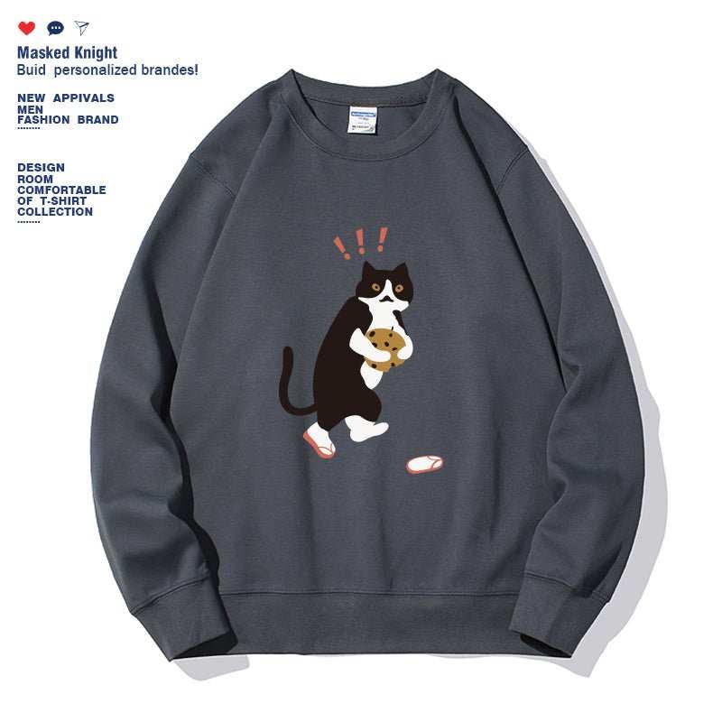 Women's Fashionable Solid Color Printed Long Sleeved Sweatshirt - AMIR BAGS INDIA PRIVATE LIMITED