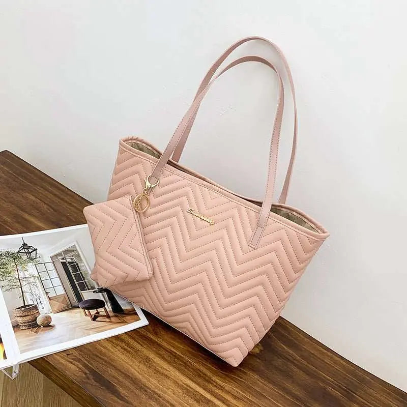 Women's Fashionable Wave Pattern Diamond Plaid Embroidered Shoulder Bag - AMIR BAGS INDIA PRIVATE LIMITED