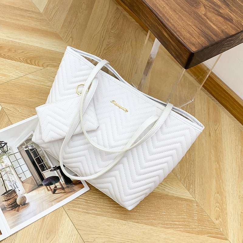 Women's Fashionable Wave Pattern Diamond Plaid Embroidered Shoulder Bag - AMIR BAGS INDIA PRIVATE LIMITED