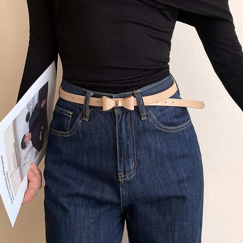 Women's Korean - style Bow Thin Belt All - matching - AMIR BAGS INDIA PRIVATE LIMITED