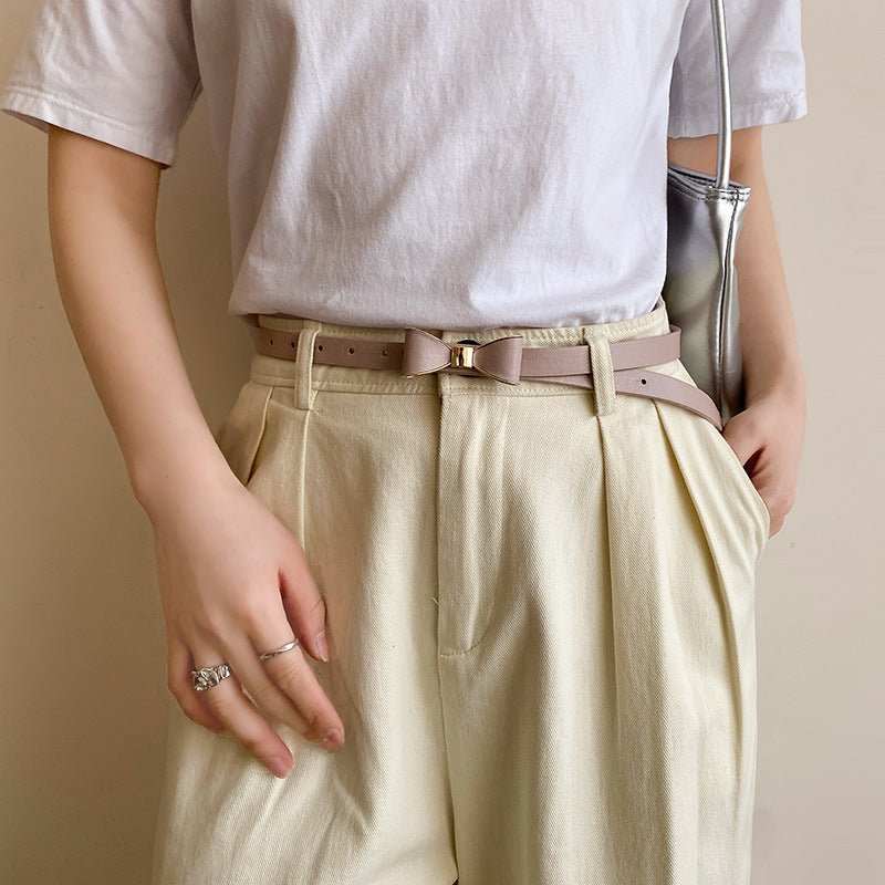 Women's Korean - style Bow Thin Belt All - matching - AMIR BAGS INDIA PRIVATE LIMITED