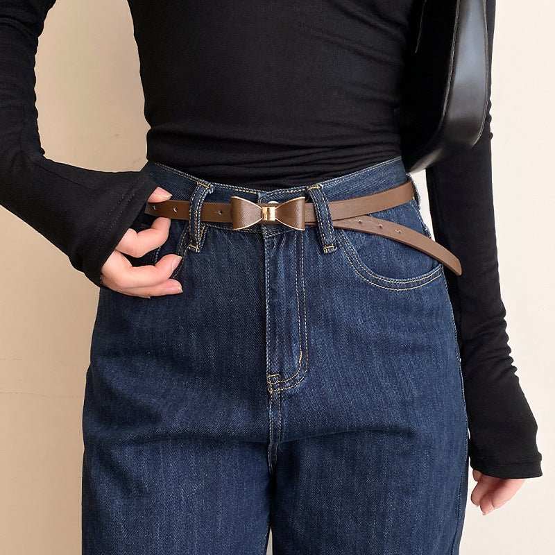 Women's Korean - style Bow Thin Belt All - matching - AMIR BAGS INDIA PRIVATE LIMITED