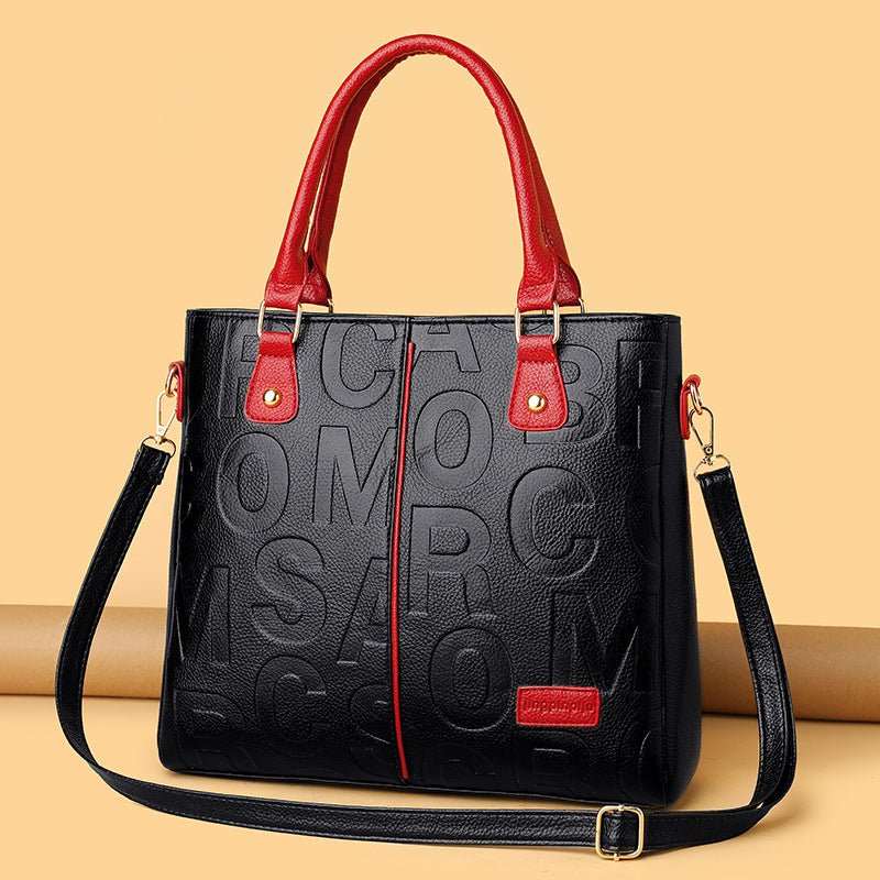 Women's Large Capacity Leather Printing Shoulder Bag - AMIR BAGS INDIA PRIVATE LIMITED