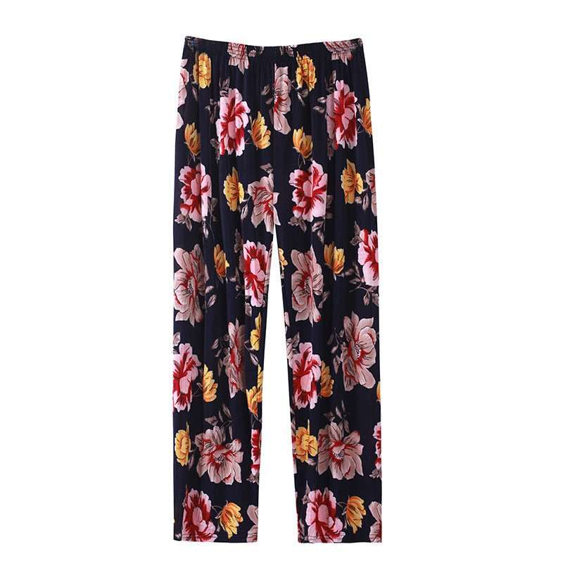 Women's Plus - sized Ice Silk Elastic Pants Cropped Straight - AMIR BAGS INDIA PRIVATE LIMITED