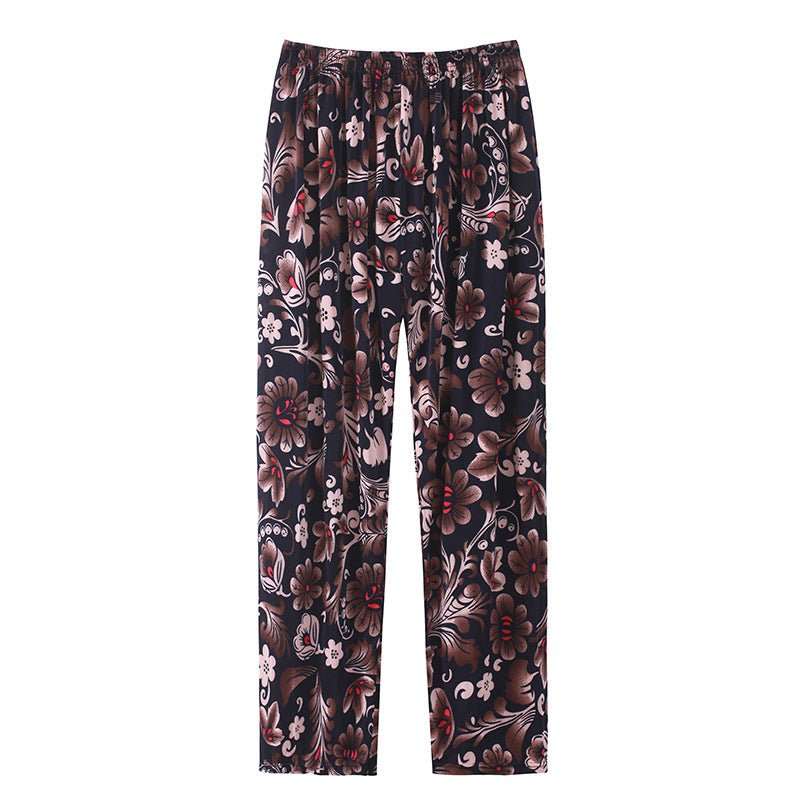 Women's Plus - sized Ice Silk Elastic Pants Cropped Straight - AMIR BAGS INDIA PRIVATE LIMITED