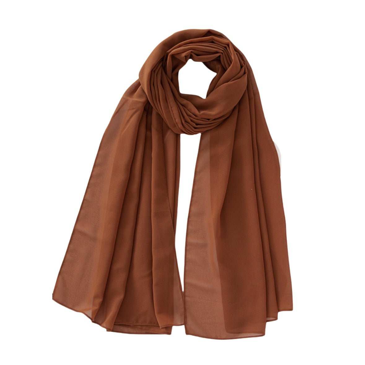 Women's Pure Color Pearl Chiffon Bubble Scarf Gauze Scarf - AMIR BAGS INDIA PRIVATE LIMITED