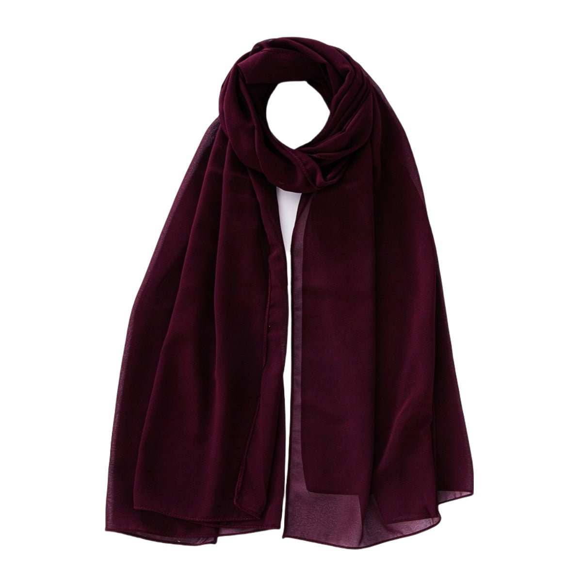 Women's Pure Color Pearl Chiffon Bubble Scarf Gauze Scarf - AMIR BAGS INDIA PRIVATE LIMITED