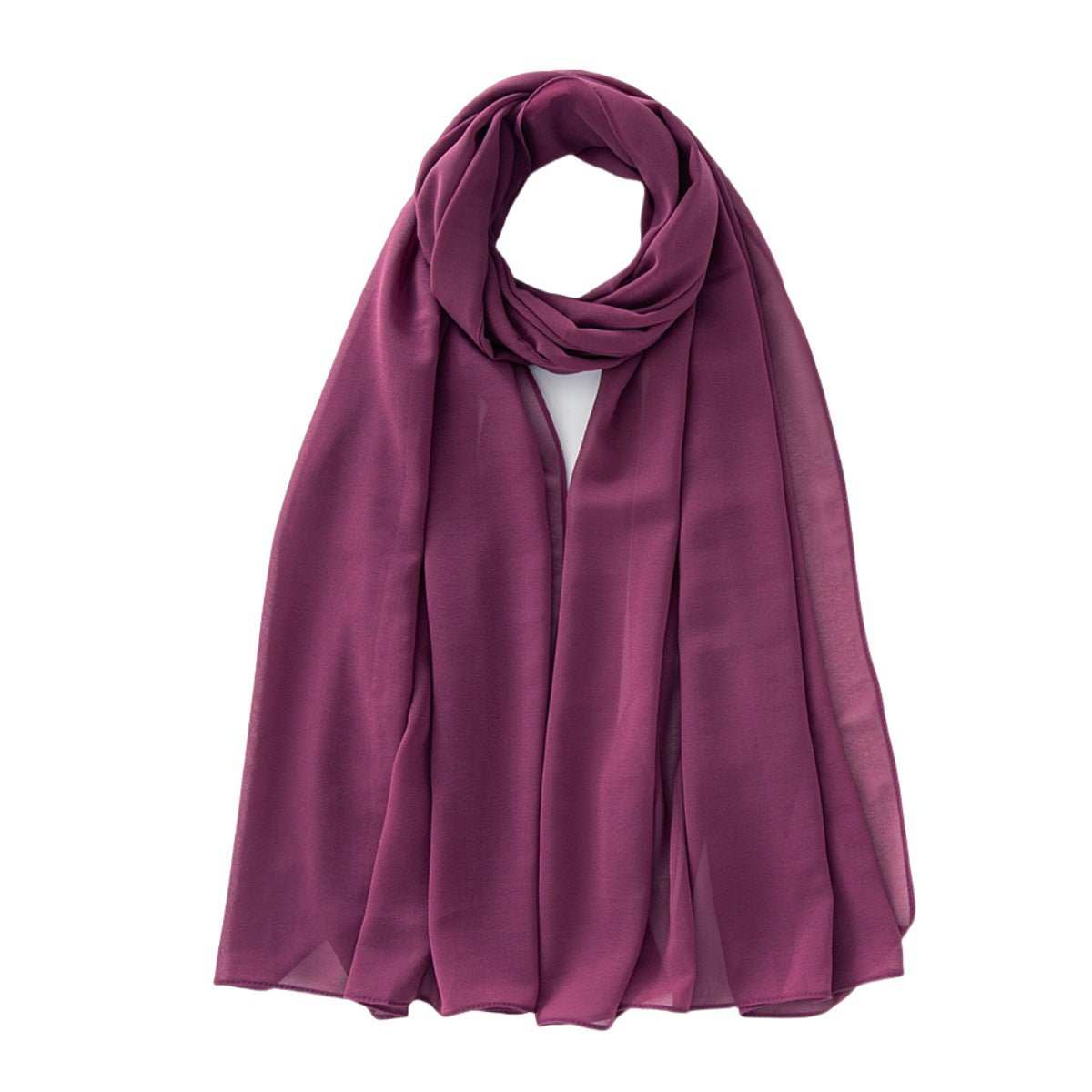 Women's Pure Color Pearl Chiffon Bubble Scarf Gauze Scarf - AMIR BAGS INDIA PRIVATE LIMITED