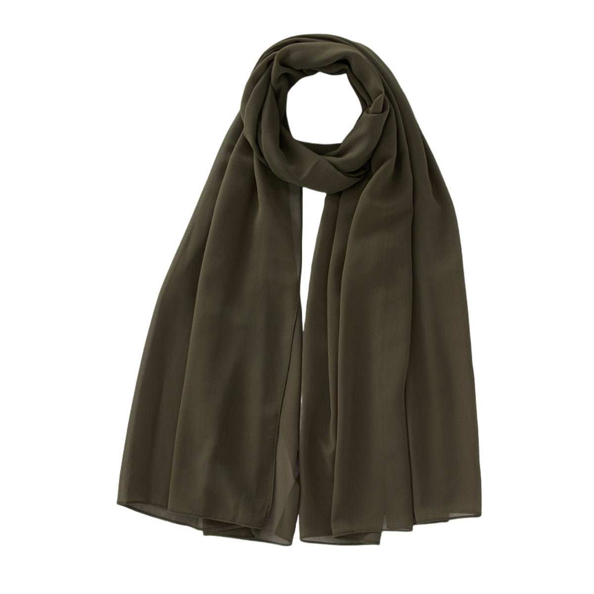 Women's Pure Color Pearl Chiffon Bubble Scarf Gauze Scarf - AMIR BAGS INDIA PRIVATE LIMITED