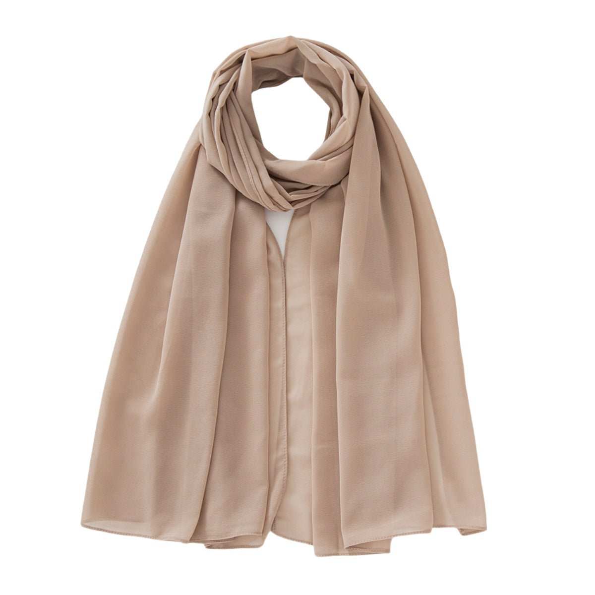 Women's Pure Color Pearl Chiffon Bubble Scarf Gauze Scarf - AMIR BAGS INDIA PRIVATE LIMITED