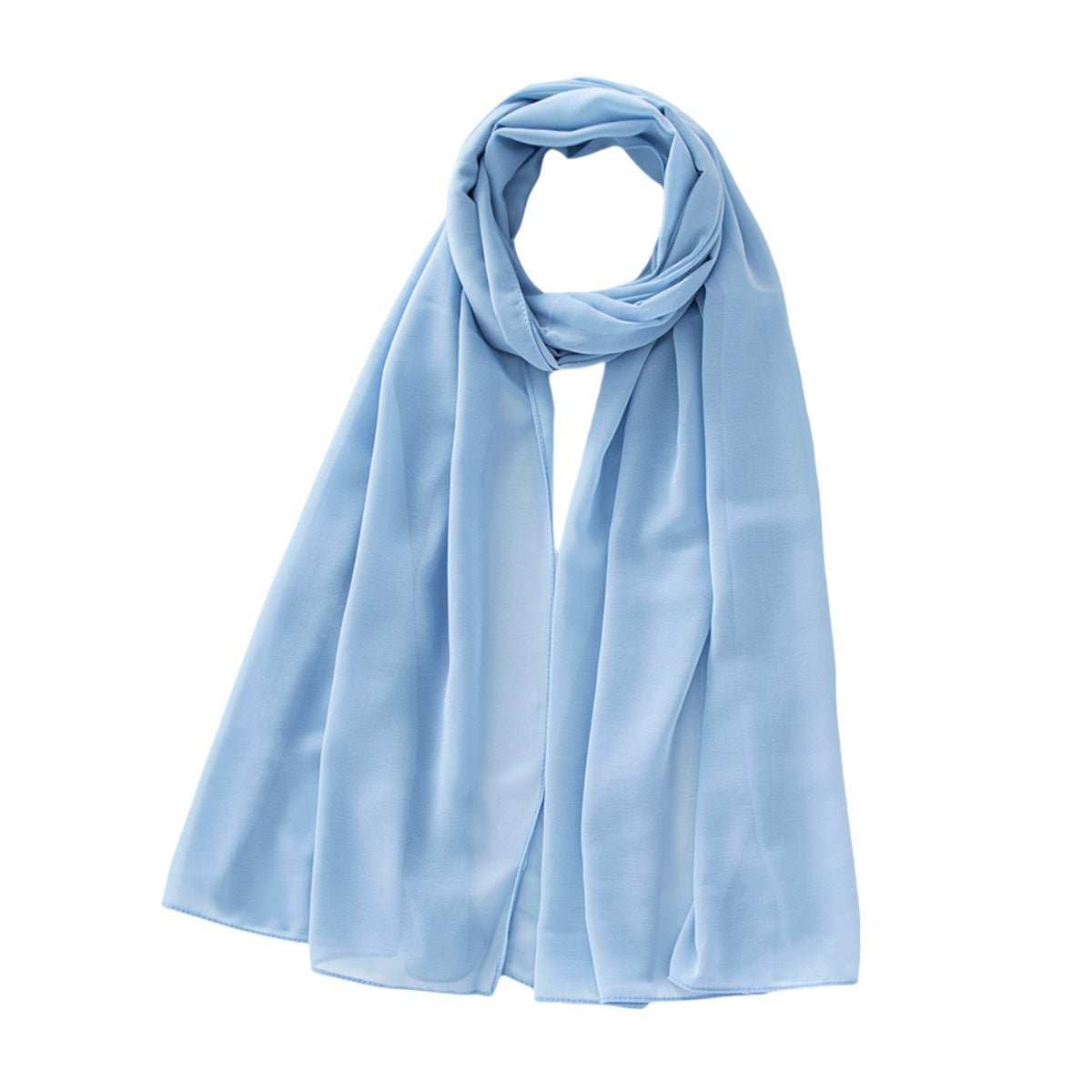Women's Pure Color Pearl Chiffon Bubble Scarf Gauze Scarf - AMIR BAGS INDIA PRIVATE LIMITED