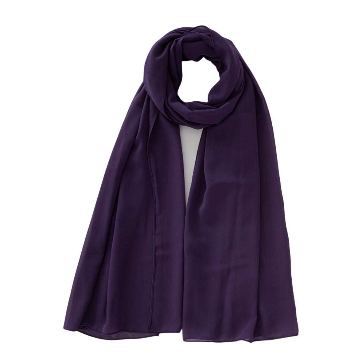 Women's Pure Color Pearl Chiffon Bubble Scarf Gauze Scarf - AMIR BAGS INDIA PRIVATE LIMITED