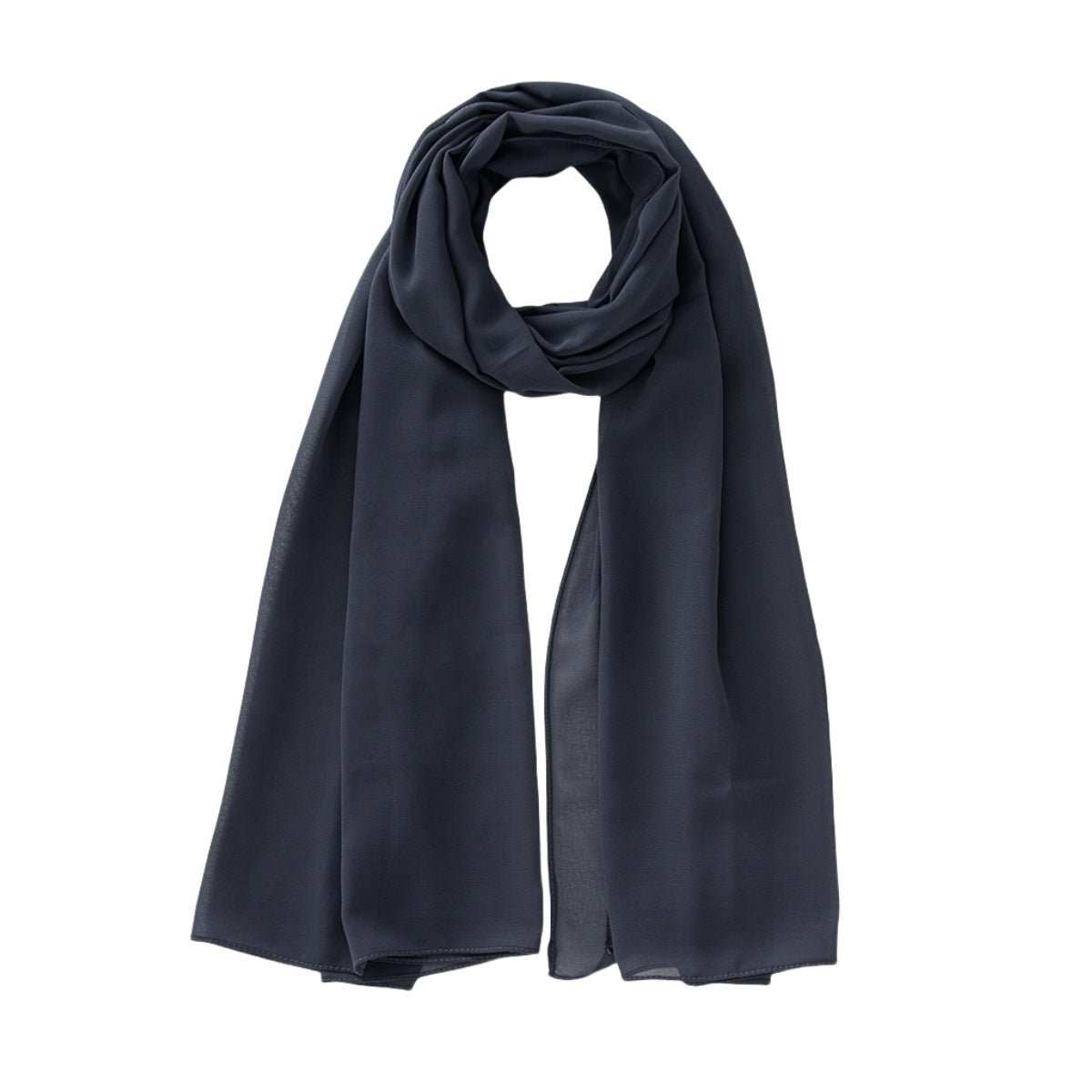 Women's Pure Color Pearl Chiffon Bubble Scarf Gauze Scarf - AMIR BAGS INDIA PRIVATE LIMITED