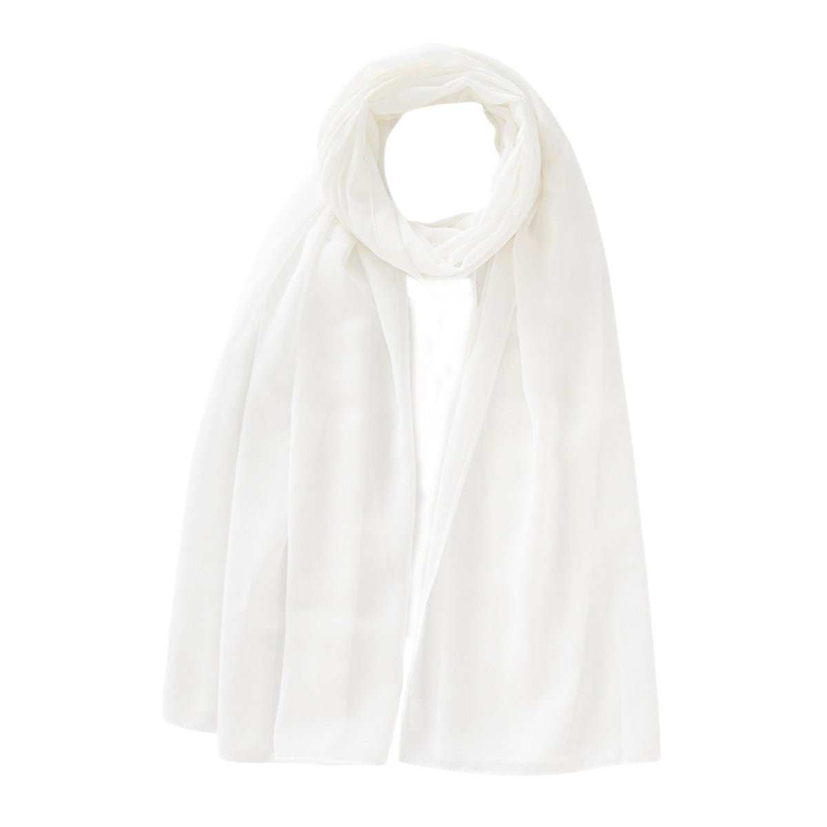 Women's Pure Color Pearl Chiffon Bubble Scarf Gauze Scarf - AMIR BAGS INDIA PRIVATE LIMITED