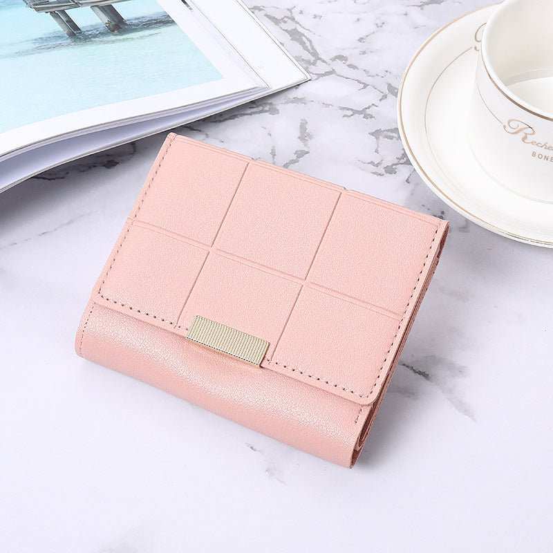 Women's Short Three Fold Multiple Card Slots Large Capacity Zipper Coin Purse - AMIR BAGS INDIA PRIVATE LIMITED