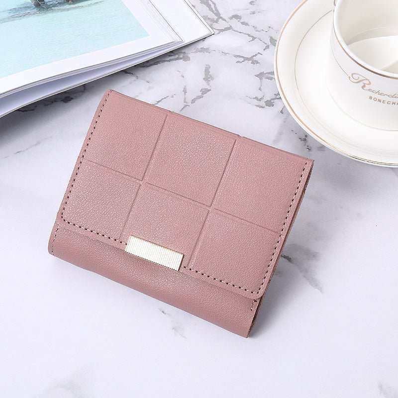 Women's Short Three Fold Multiple Card Slots Large Capacity Zipper Coin Purse - AMIR BAGS INDIA PRIVATE LIMITED