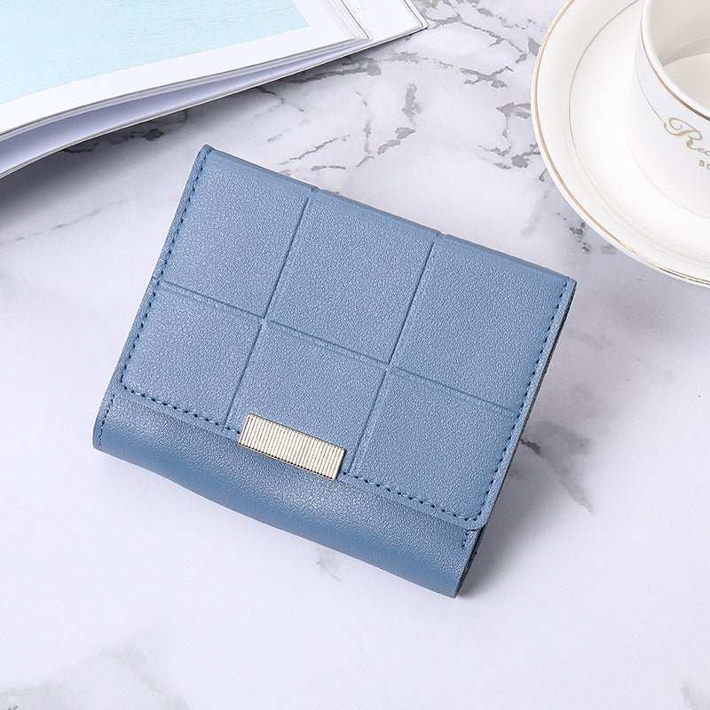 Women's Short Three Fold Multiple Card Slots Large Capacity Zipper Coin Purse - AMIR BAGS INDIA PRIVATE LIMITED