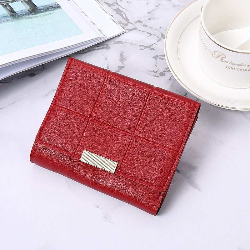 Women's Short Three Fold Multiple Card Slots Large Capacity Zipper Coin Purse - AMIR BAGS INDIA PRIVATE LIMITED