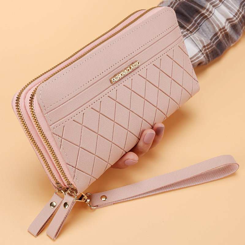 Women's Simple Double Zipper Multiple Card Slots Long Wallet - AMIR BAGS INDIA PRIVATE LIMITED