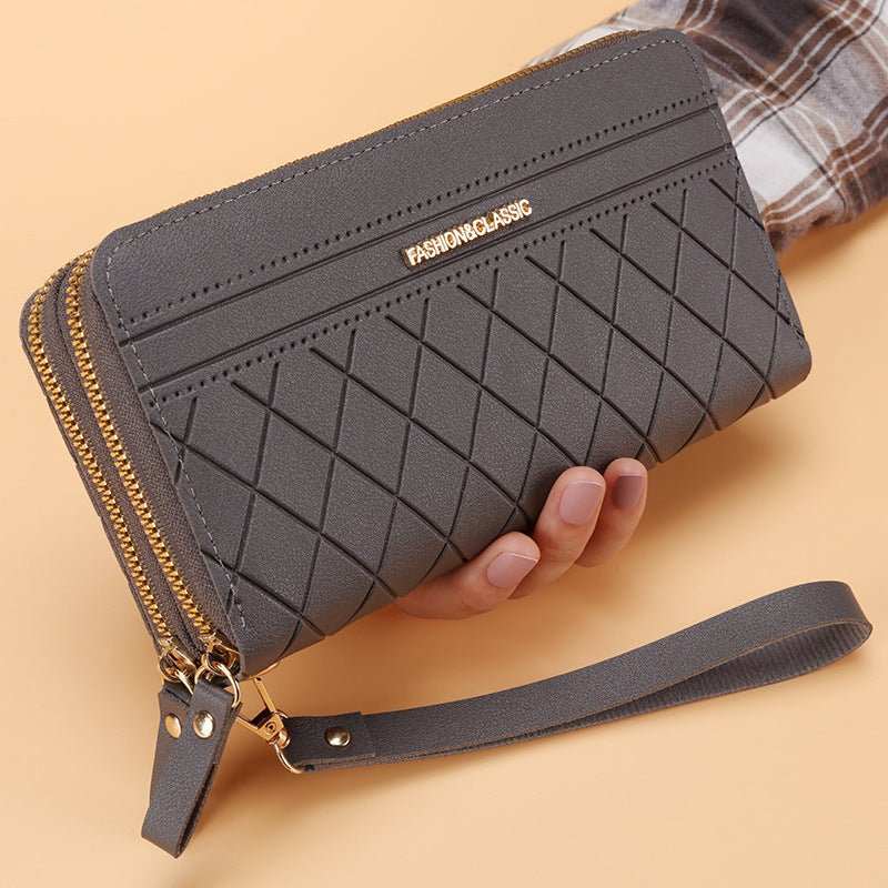 Women's Simple Double Zipper Multiple Card Slots Long Wallet - AMIR BAGS INDIA PRIVATE LIMITED
