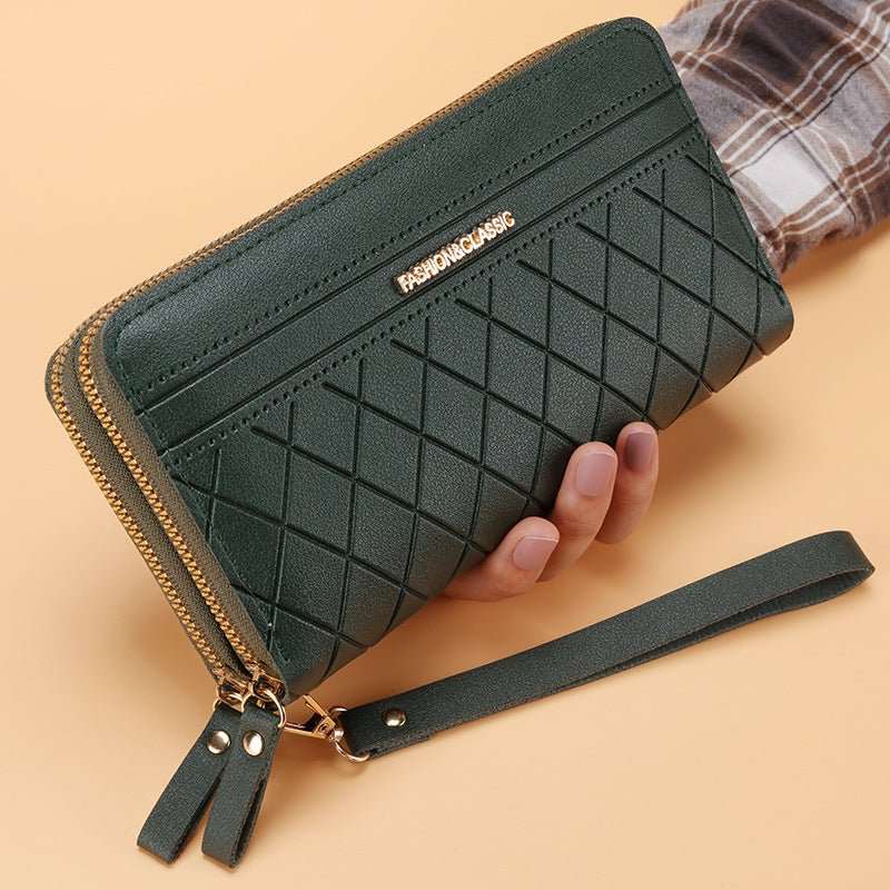 Women's Simple Double Zipper Multiple Card Slots Long Wallet - AMIR BAGS INDIA PRIVATE LIMITED