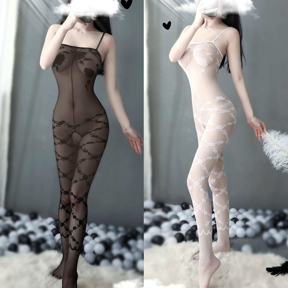 Women's Simple Printed Creative Stockings Jumpsuit - AMIR BAGS INDIA PRIVATE LIMITED