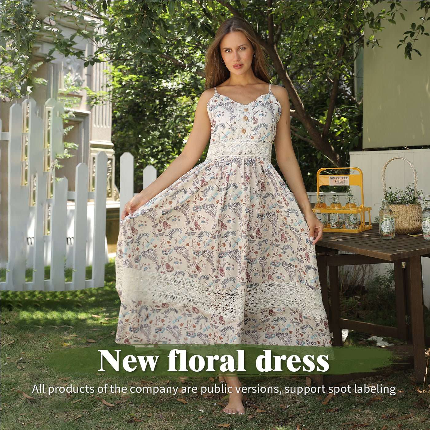 Women's Sleeveless Suspender Floral Dress - AMIR BAGS INDIA PRIVATE LIMITED