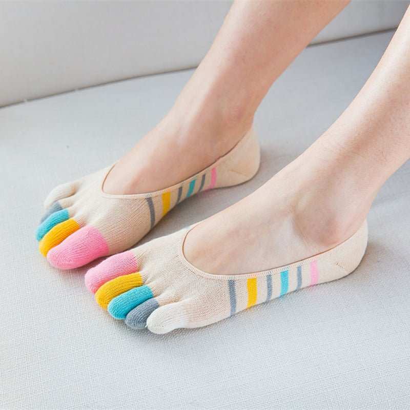 Women's Toe Socks Summer Cotton Invisible Toe Socks Toe Socks - AMIR BAGS INDIA PRIVATE LIMITED