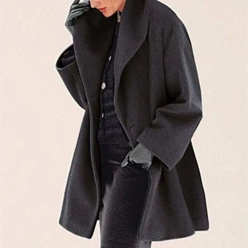 Women's Trendy Clothes Multi - color Round Neck Loose Sweater Woolen Coat Solid Casual Coat For Autumn And Winter - AMIR BAGS INDIA PRIVATE LIMITED